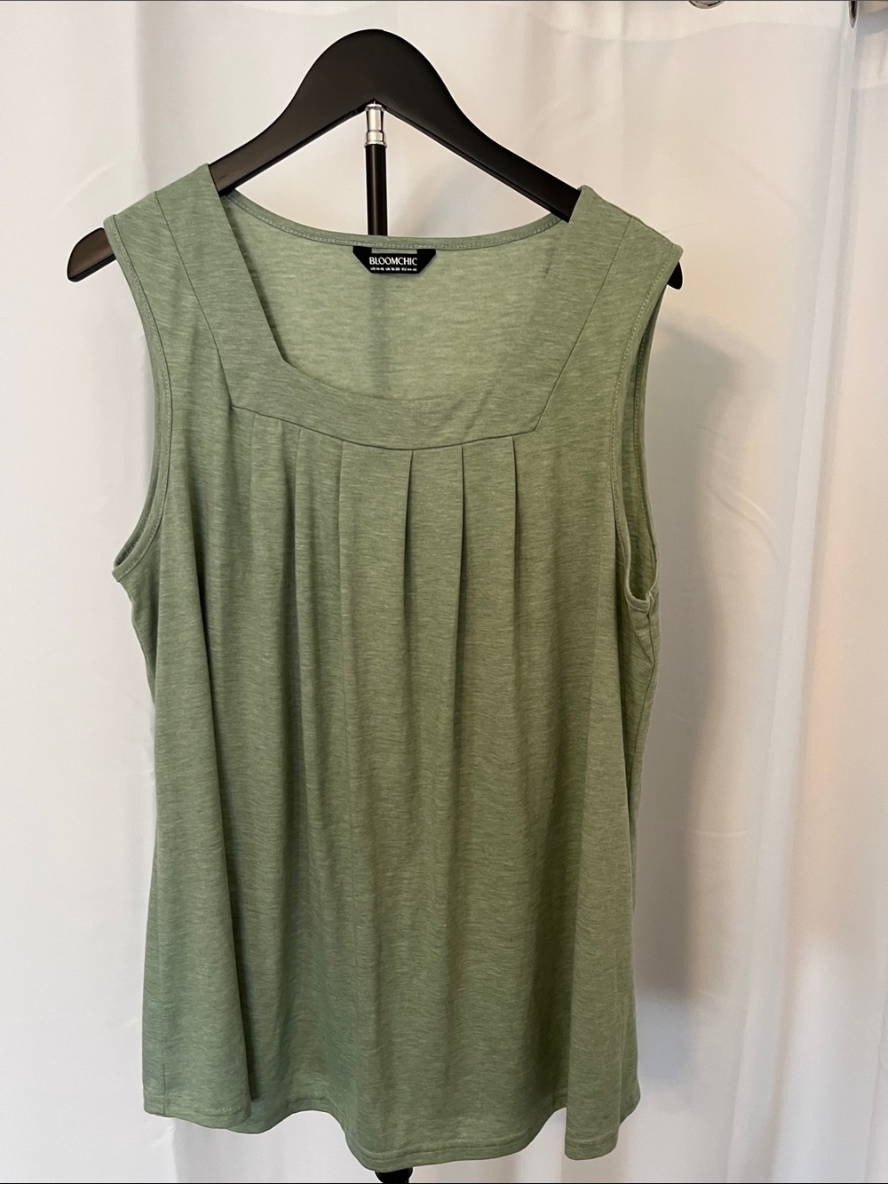 BloomChic Sleeveless Pleat-Front Tank Top - Sage